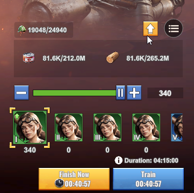 Troop training slider.
