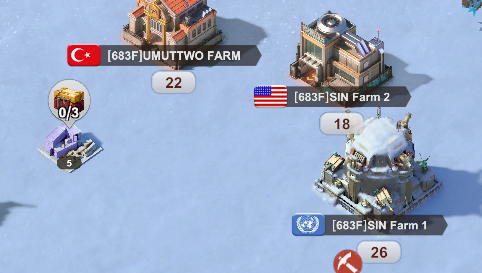 World map view showing multiple farm accounts grouped together in a farm hive